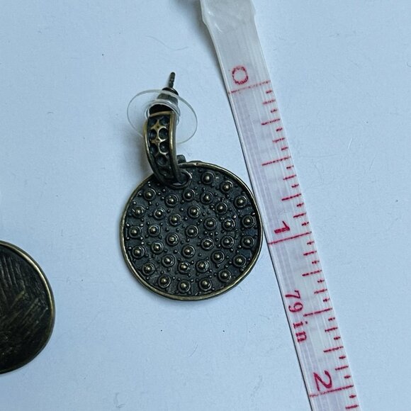 Studded Dangle Chandelier Earrings Black Modernist Boho Grunge Party 2 Pairs - Picture 7 of 7